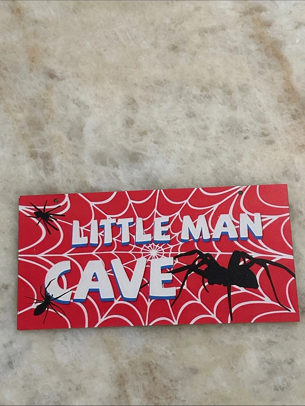 Little Man Cave Red Spider Wall Decor Sign